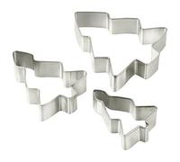 Dr. Oetker Set di 3 formine per Albero di Natale, 11 x 9 x 3 cm, Colore: Argento, Acciaio Inossidabile