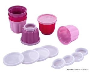 Dr. Oetker Stampini per budino Peppa Pig, con coperchi, ideali per budini, dessert, materiale in plastica, lavabile in lavastoviglie, dimensioni Ø 7,5 x 6,3 cm, capacità 150 ml