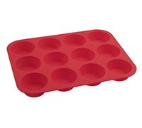 Dr. Oetker Stampo per muffin, 12 tazze, 34 x 26 x 3 cm, Flexible Love, silicone per muffin, stampo in silicone platinico di alta qualità, stampo con proprietà antiaderenti (colore: rosso), quantità: 1