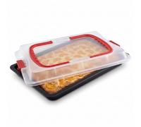 Dr.Oetker 1012 Bake&Go Teglia con Coperchio, Acciaio, 42 x 29 x 4 cm, Nero