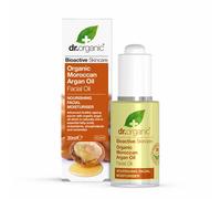 Dr. Organic Olio di argan marocchino - Olio viso rigenerante per la pelle secca, 30 ml