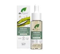 Dr Organic Olio di Recupero Notturno Anti-Età con Alghe Biologiche, Rughe, Naturale, Vegano, Senza Crudeltà, Senza Parabeni e SLS, Riciclato e Riciclabile, Certificato Biologico, 30ml
