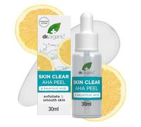 Dr Organic Skin Clear AHA Peeling con acidi della frutta, siero esfoliante, acne, cicatrici, anti-imperfezioni, schiarente naturale, vegano, cruelty-free, senza parabeni e SLS, biologico, 30 ml
