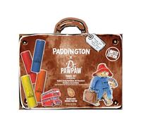 Dr.PAWPAW x Paddington - Set da viaggio (4 x 4 g), balsamo per le labbra con balsamo stick originale, marmellata di arance, marmellata di fragole e balsami per le labbra alla cioccolata calda