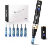 Dr Pen A8S Professionale, Elettrico Dermapen Microneedling 0-2,5 mm Regolabile, Derma Penna Viso Ricaricabile per Rughe, Cicatrice, Smagliature, Ringiovanimento con 6pcs Cartucce, 6 velocità LED