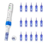 Dr. Pen - Cartucce di ricambio originali A6 a 24 pin, 15 pezzi, copertura uniforme per la cura della pelle, uso viso e collo, contatto con superficie bilanciata, design igienico monouso, compatibili