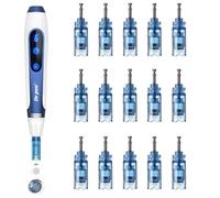 Dr Pen M8S - Cartucce di ricambio a 18 pin, 15 pezzi, per routine di cura della pelle, uso del viso a casa o in salone di bellezza, copertura equilibrata uniforme per aree medie, compatibili con Dr