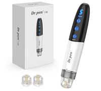 Dr. Pen Q1S Microneedling Pen, Originale Wireless Microneedling Kit con Luce Rossa & Blu, 5 Velocità & 3 Livelli EMS, per Viso, Cuoio Capelluto, Corpo e Barba, Uso Professionale a Casa - 2 Cartucce