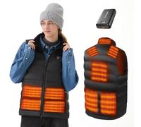 DR.PREPARE Gilet Riscaldato con Batteria 7,4 V 16000 mAh Giacca Riscaldata per Uomo e Donna 3 Livelli di Calore 10 Zone di Riscaldamento per Sci Pesca Escursionismo Campeggio Taglia XL