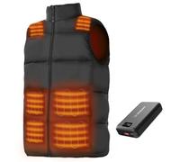 DR.PREPARE Gilet Riscaldato con Batteria 7,4 V 16000 mAh Giacca Riscaldata per Uomo e Donna 3 Livelli di Calore 10 Zone di Riscaldamento per Sci Pesca Escursionismo Campeggio Taglia XL
