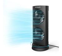 DR.PREPARE Ventilatore a Torre Motore DC Ventilatore da Tavolo 3 Velocità Doppio Ventilatore Oscillazione a 110° 3 Timer Ventilatore da Tavolo Silenzioso per Casa Ufficio Camera da letto