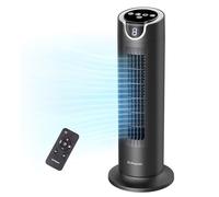 DR.PREPARE Ventilatore Silenzioso 25dB Motore DC 12W 8 Velocità 7m/s Timer 8H Oscillante da 80° Ventilatore a Torre da Tavolo con Telecomando per Camera da Letto Ufficio Scrivania Camper