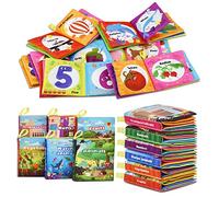 Dr.Rapeti Set di 6 Libri di Stoffa per Bambini, Libro di Stoffa Morbida, Educativi Sensoriale in Tessuto, Libro Tattile per Bambini(Inglese)