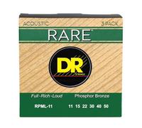 DR Rare - Corde per chitarra acustica, confezione da 3 pezzi, Custom Light 11-50