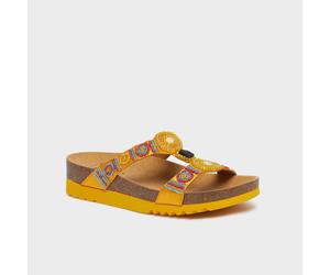 Dr.Scholl NEW BOGOTA' WEDGE ciabatte DONNA doppio fascia Bioprint perline