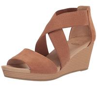 Dr. Scholl's Sandalo da donna con zeppa Barton Band, Microfibra marrone, 43 EU