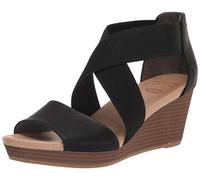 Dr. Scholl's Sandalo da donna con zeppa Barton Band, Nero liscio, 39 EU