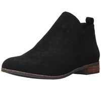 Dr. Scholl's Shoes Rate, Stivaletto Donna, Black Perforated Microfiber Suede, 38.5 EU