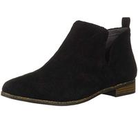 Dr. Scholl's Shoes Rate, Stivaletto Donna, Pelle Scamosciata in Microfibra Traforata Nera, 37.5 EU