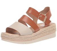 Dr. Scholl's Shoes Sandali da donna Once Twice Espadrillas con zeppa e plateau, Marrone Miele Liscio, 42 EU