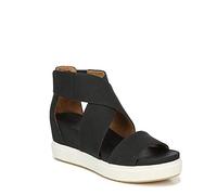 Dr. Scholl's Shoes Women's Sheena Wedge Sandal, Black Smooth Perforated, 6 M US