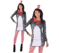 Dr.Seuss Gatto Nel Cappello Donna Costume Ufficiale Libro Giorno Vestito UK 8