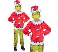 Dr.Seuss il Grinch Babbo Natale Costume Ufficiale Bambini Natale Vestito Età