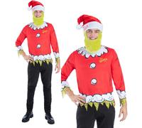 Dr.Seuss il Grinch Babbo Natale Kit Costume Uomo Natale Vestito Ufficiale