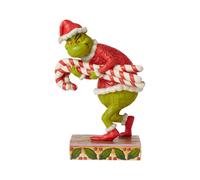 Enesco Jim Shore Dr. Seuss The Grinch Stealing Candy Canes Figurina, 19 cm, multicolore, verde