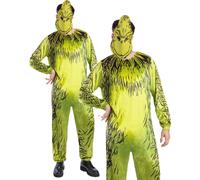 Dr.Seuss il Grinch Costume Uomo Natale Vestito Ufficiale M-XL