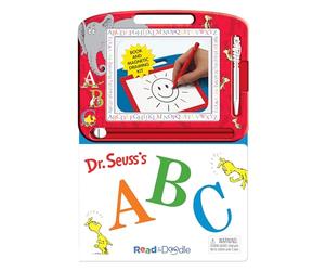 Dr. Seuss's ABC Read & Doodle - Learning resources for kids, a magnetic drawing pad, an easy-to-use pen, 22-page board book for reading and drawing