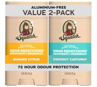 Dr. Squatch Deodorante naturale da uomo senza alluminio, con carbone attivo e post-biotici, per una protezione fino a 72 ore contro gli odori corporei, Summer Citrus, Coconut Castaway, 75 g