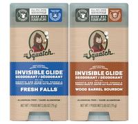 Dr. Squatch Invisible Glide Natural Deodorante - Smooth Glide with No Stains - Alluminio Free + Dermatologically Tested Formula Suits Sensitive Skin - Fresh Falls + Wood Barrel Bourbon (2,65 oz, 2