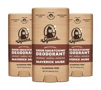 Dr. Squatch Natural Deodorant for Men 3 Pack Maverick Musk - Odore -S -S -odore Deodorante in alluminio da uomo gratuito (2,65 once 3 pacchetto)