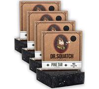 Dr. Squatch Pine Tar Soap 4-Pack Bundle - Bar Soap for Men with Natural Woodsy Scent and Skin Exfoliating Scrub - Handmade with Pine, Coconut, Olive Organic Oils in USA (4 Bar Set)