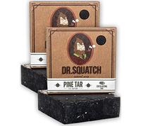 Dr. Squatch Pine Teer Soap - Confezione da 2 barrette da uomo con profumo legnoso naturale e peeling per la pelle, realizzati a mano con pino, cocco, oli d'oliva negli Stati Uniti (set da 2 bar)
