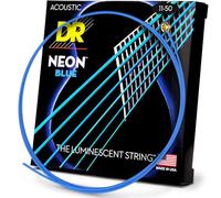 DR STRINGS - NBA-11 - Set of 6 neon blue acoustic guitar strings