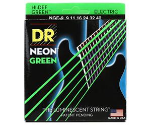 DR String NGE-9 Neon Green Set di corde per chitarra elettriche