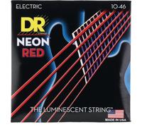 DR String NRE-10 Neon Red Set di corde per chitarra elettriche | Effetto UV e luce nera, rivestimento K3, lunga durata, suono chiaro, nucleo esagonale, acciaio placcato argento