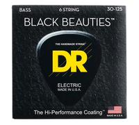 DR Strings BKB630 30-125 Medium 6-String Set Handmade Black Beauties corde per basso rivestite