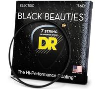 DR Strings BLACK BEAUTIES™ - Corde per chitarra elettrica a 7 corde pesanti 11-60
