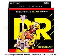 DR STRINGS BZ-45 Bootzillas Boosty Collins Set Corde Per Basso Elettrico 45-105