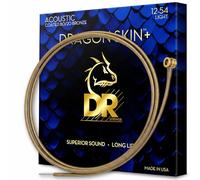 DRAGON SKIN+ - Corde per chitarra acustica 80/20 rivestite - DA8-12 - Suono superiore con sensazione confortevole e lunga durata: Light 12-54