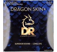 DR Strings Corde per chitarra acustica, DRAGON SKIN+ rivestite in bronzo 80/20, DA8-12, suono superiore, sensazione confortevole e lunga durata, leggere 12-54 (DA8-12)