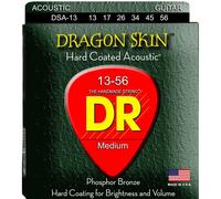 DR Strings – Corde per chitarra acustica – DRAGON SKIN™ CLEAR – Rivestite – Medium 13-56