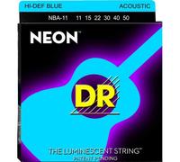 DR STRINGS - NBA-11 - Set of 6 neon blue acoustic guitar strings