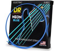 Dr Strings NBE11 11 - 50 extra heavy set Handmade neon hi-def Blue Coated Electric Strings