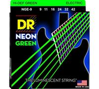 DR String NGE-9 Neon Green Set di corde per chitarra elettriche