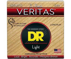 DR Strings VTA-12 Veritas 3-Pack Corde Chitarra Acustica
