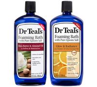 Dr Teal's Foaming Bath Combo Pack 68 fl oz Total Moisturizing Shea Butter & Almond Oil and Glow & Radiance with Vitamin C and Citrus Essential Oils